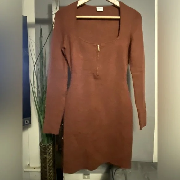 Womens Long Sleeve Half Zip Mini Dress SZ S - Picture 1 of 15